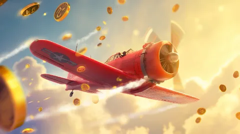 Aviator crashspel, opstijgend vliegtuig