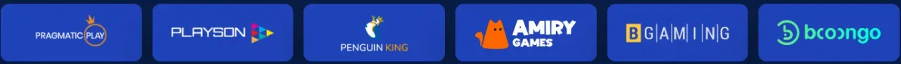 Logos of top casino game providers on grid
