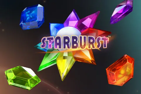 Starburst gokkast, kleurrijke edelstenen op raster